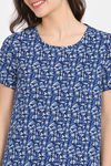Rosaline Disco Daze Knit Cotton Knee Length Nightdress - Ocean Cavern — thumbnail 5
